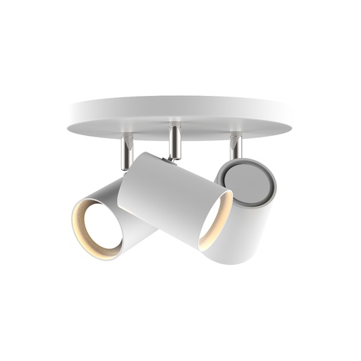 [SLX606018] Spot / plafonnier Nocta 3 lampes en acier blanc