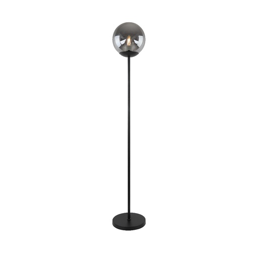 [SLX605031] Lampadaire Solana en métal noir et verre fumé H143