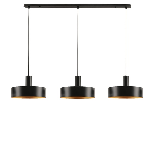 [SLX605051] Lustre 3 lampes Torino en métal noir dorée
