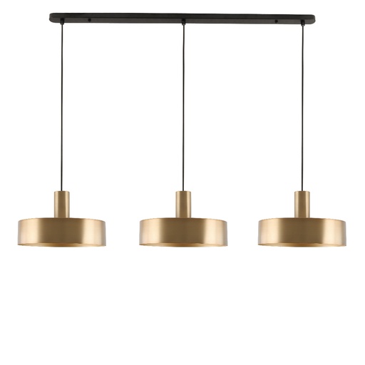 [SLX605052] Lustre 3 lampes Torino en métal dorée
