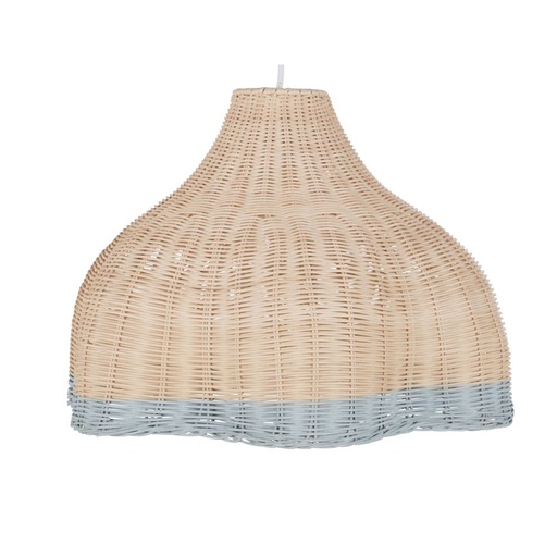 [MM234393] Suspension Oulanka en rotin naturel avec liseré vert décoratif