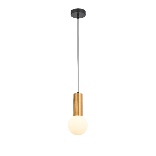 [SLX601502] Suspension Candelis en metal noir avec verre opaque dorée