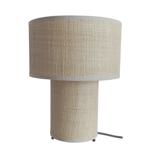 [OPJ013307] Lampe à poser Saturne en raphia naturel