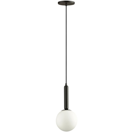 [SLX607016] Suspension Tara en metal noir et verre blanc
