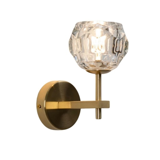 [SLX607024] Applique murale Mono métal doré et verre cristal transparent