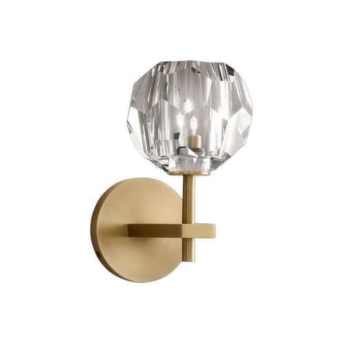 [SLX607024] Applique murale Mono métal doré et verre cristal transparent