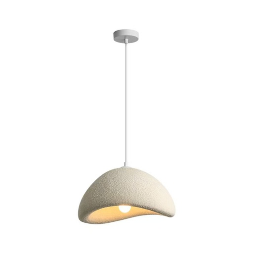 [SLX607037] Suspension scandinave wabi sabi en résine blanche Ø60