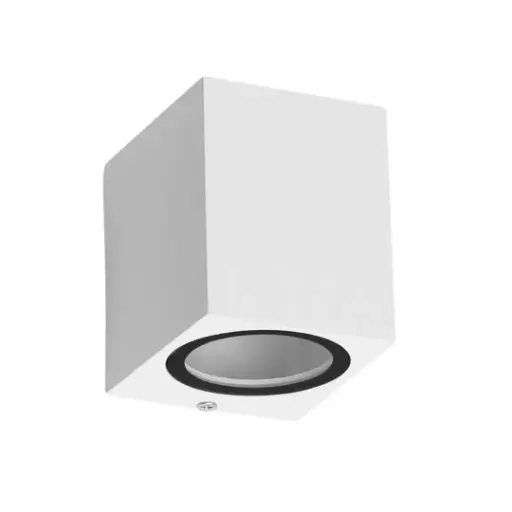 [SLXTS127SA1W] Applique façade carré en aluminium blanc étanche douille GU10 intégrée IP44