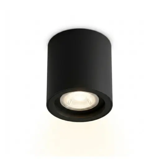 [SLX609011B] Plafonnier GU10 7W en plastique noir étanche IP44
