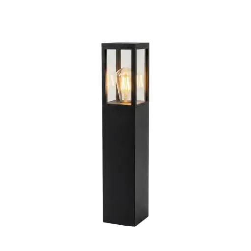 [SLX609013] Borne de jardin Industriel en plastique noir , verre transparent étanche IP44
