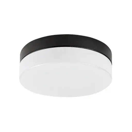 [SLX302024MB] Plafonnier Gaelo en métal et polycarbonate finition noir mat étanche IP44