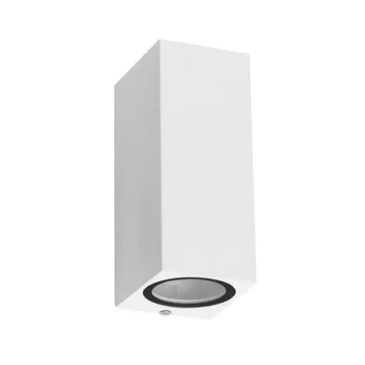 [SLXTS127SA2W] Applique façade carré 2 lampes en aluminium Blanc étanche IP54