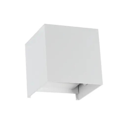 [SLXLBD3010B6XW] Applique murale LED 6W carré en aluminium blanc étanche IP65, Lumière Jaune