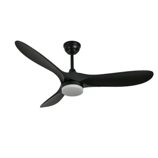 [SLX604018B] Ventilateur Palermo LED 25W blanc en plastique noir avec éclairage et télécommande