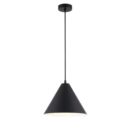 [SLX607097B] Suspension Incaro avec abat-jour en métal noir et intérieur blanc