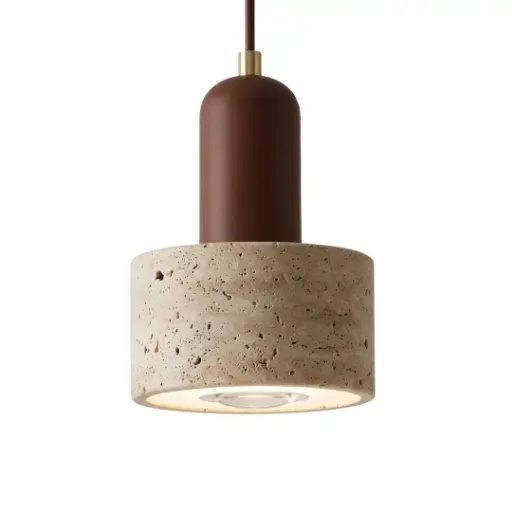 [SLX607109] Suspension Travéora minimaliste en bois et pierre naturelle 