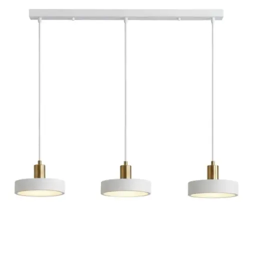[SLX607118W] Lustre 3 lampes LED Kuly en métal minimaliste blanc 