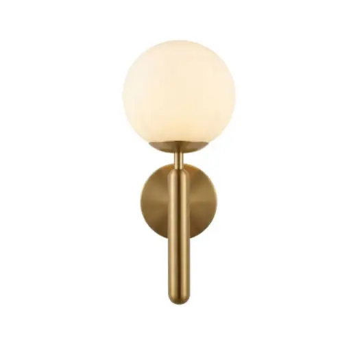 [SLX607130G] Applique murale Tao en métal doré et verre blanc 