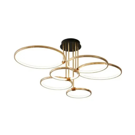 [SLX607143G] Plafonnier / Lustre LED Fligra multiple en métal noir, doré éclairage tricolore 