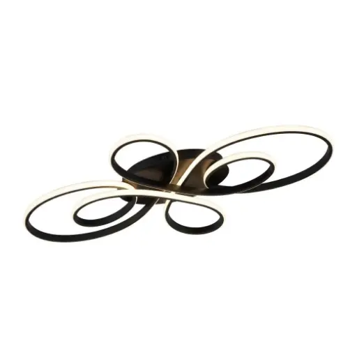 [SLX607144B] Plafonnier / Lustre LED Yusuf papillon en métal noir éclairage tricolore  