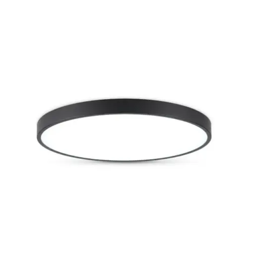 [SLX607145B] Plafonnier Hadon rond en métal noir éclairage tricolore Ø30