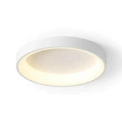 [SLX607152W] Plafonnier rond LED à diffuseur opaque en métal blanc éclairage tricolore