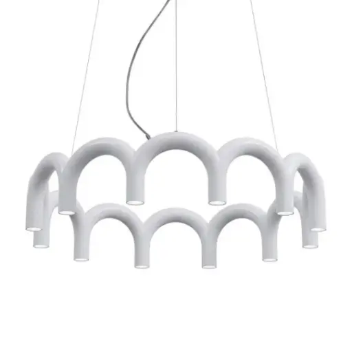 [SLX607160W] Lustre / Suspension LED linéaire Gordra en métal blanc minimaliste éclairage tricolore 