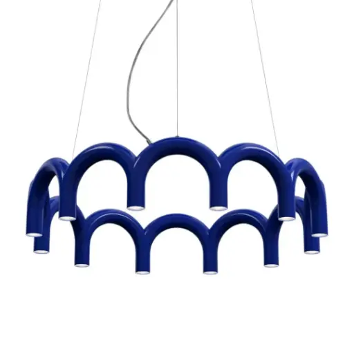 [SLX607160BL] Lustre / Suspension LED linéaire Gordra en métal bleu minimaliste éclairage tricolore 