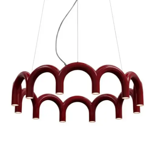 [SLX607160R] Lustre / Suspension LED linéaire Gordra en métal rouge minimaliste éclairage tricolore 