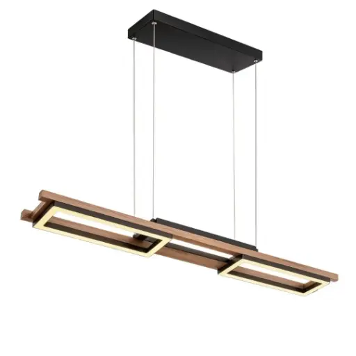 [SLX607166] Lustre / Suspension LED 18W Kendra en métal noir éclairage tricolore