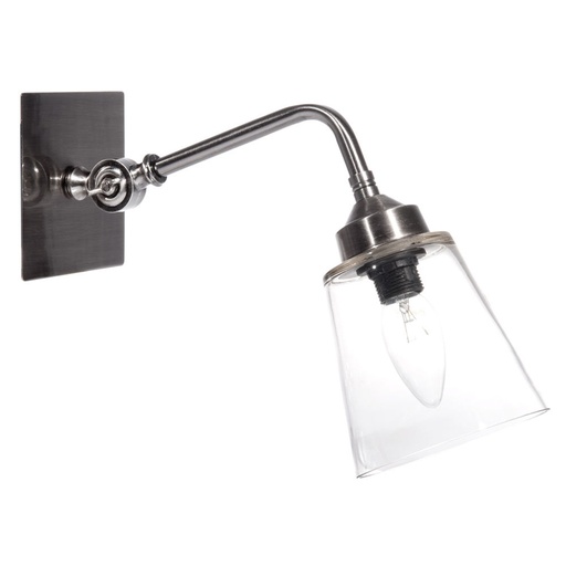 [MM122614] Applique murale Isacc en métal et verre transparent