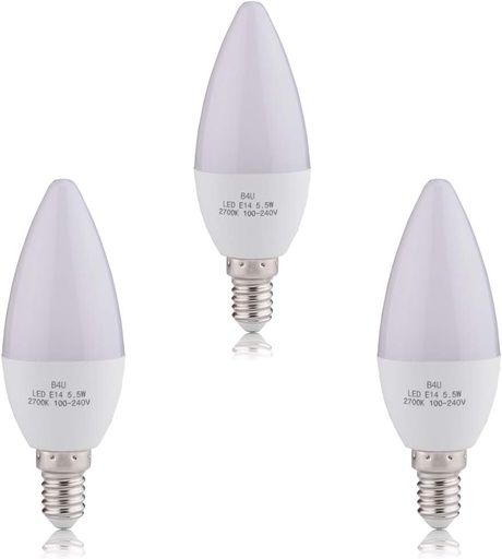 [VTA7263] Pack de 3 Ampoules LED Bougie C37 E14 5.5W Lumière jaune