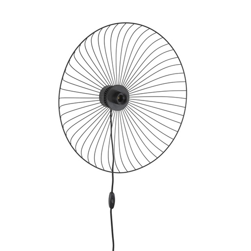 [COR728463] Applique base Aloe en métal laiton avec interrupteur noir mat