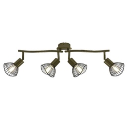 [MACJB107] MATTHYS - Spot / Plafonnier 4 lampes en métal laiton et noir