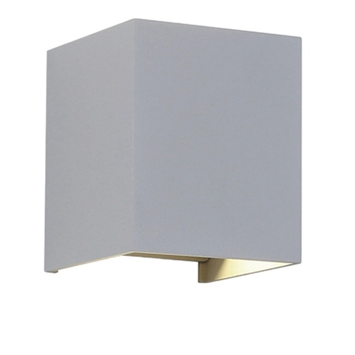 [VTA7080] Applique murale LED 6W carré en aluminium gris étanche , Lumière Jaune