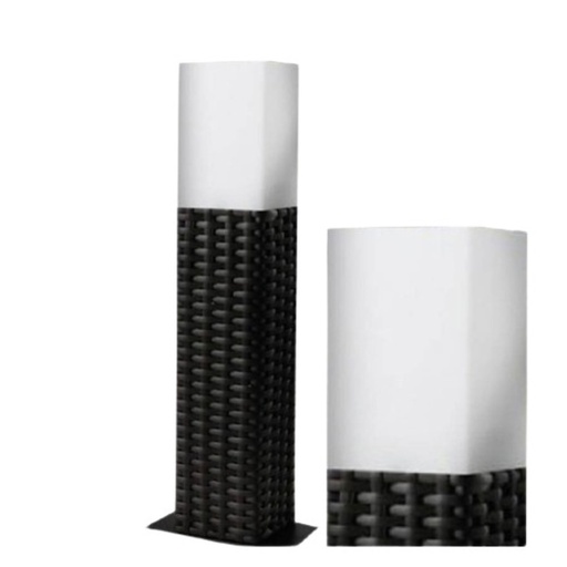 [GLO33856] Borne de jardin Marca H50 en plastique blanc, marron étanche