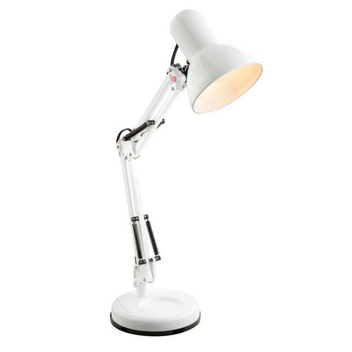 [GLO24881] Lampe à poser famous en plastique et métal blanc