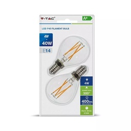 [VTA7366] Pack de 2 ampoules LED P45 E14 4W Lumière jaune