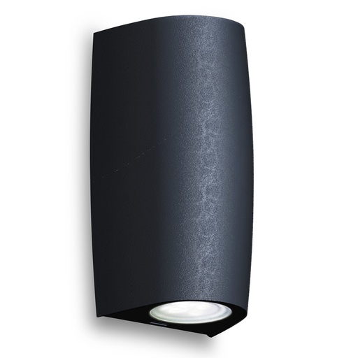 [FUM2A4000000AXU2K] Applique Haut et Bas Marta-90 GU10 en résine noir et verre opale étanche IP55