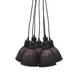 [MAXHA406] Lustre 7 lampes en métal acier noir Ø32