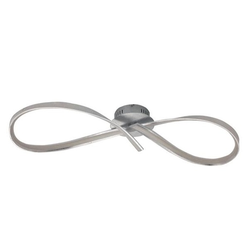 [BAOHA403] Plafonnier led Indice en métal argent et verre acrylique lumière jaune