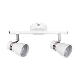 [KAN28762] ENALI - Applique / Plafonnier 2 lampes en acier blanc L27,5