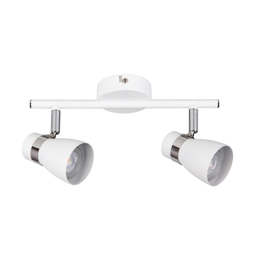 [KAN28762] Spot / Plafonnier Enali 2 lampes en acier blanc