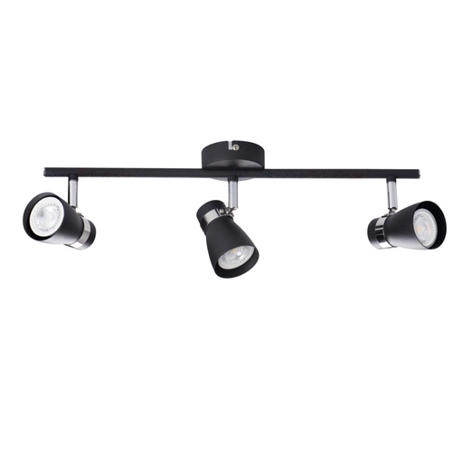 [KAN28767] Plafonnier Enali 3 lampes en acier noir