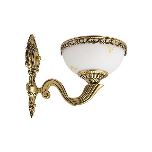 [NOW3361] Applique Attyka I en verre blanc et zamak doré
