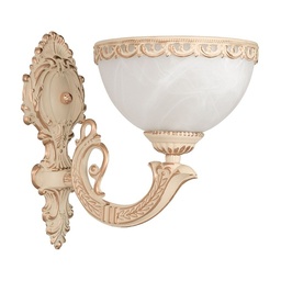 [NOW4356] OLIMPIA I - Applique en verre blanc et zamak doré