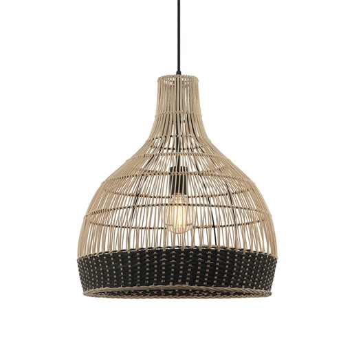 [CHAL300] Suspension savane en rotin noir et naturel