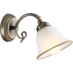 [GLO60208W] ODIN - Applique en métal vieux laiton et verre satiné