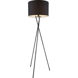 [GLO24686] GUSTAV - Lampadaire en métal noir et textile noir H160